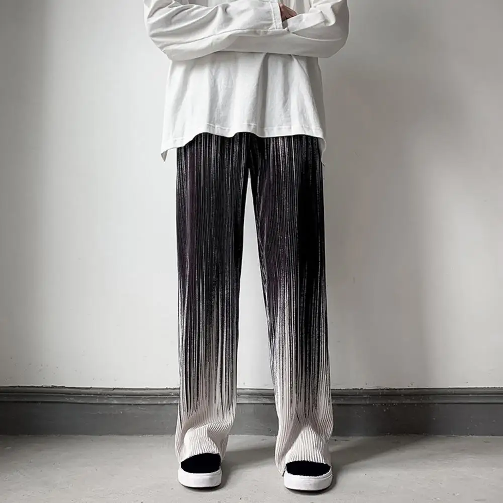 Men-Pants-Contrast-Colors-Gradient-Color-Striped-Loose-Baggy-Match-Top-Trousers-Elastic-Waist-Wide-Leg-3