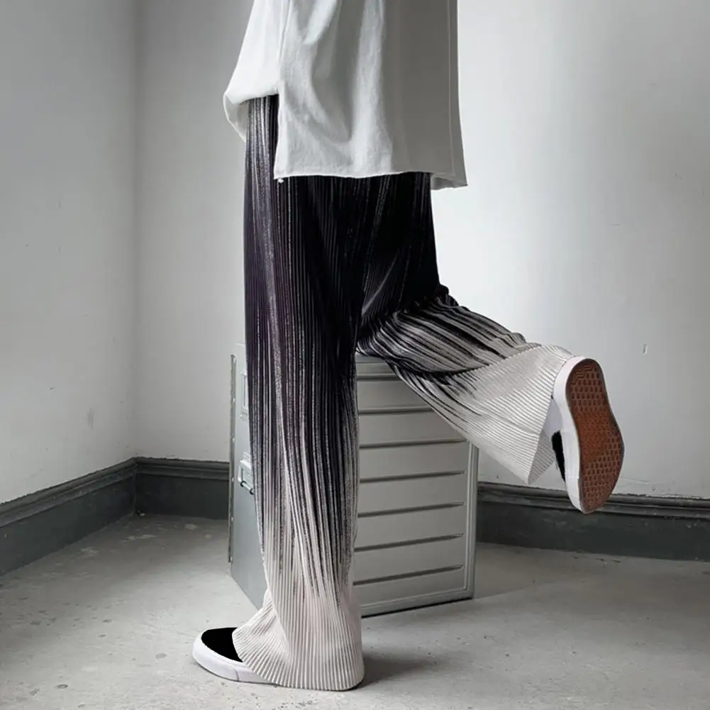 Men-Pants-Contrast-Colors-Gradient-Color-Striped-Loose-Baggy-Match-Top-Trousers-Elastic-Waist-Wide-Leg-4